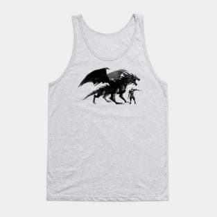 Rajic and his black dragon Raat (from the Dragon Slayer Chronicles) Tank Top